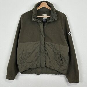 Vuori Highlands Jacket Womens Large Oregano Sherpa Primaloft Snap Zip Insulated